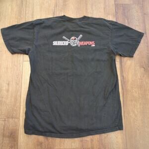 VTG Silenced Weapons Pirate Gun Adult XL Shirt Skulls Biker Choppers Warfare Y2K
